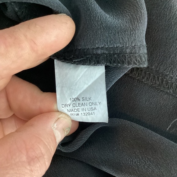 Amanda Uprichard Silk Racerback Tank Top Dusty Black Button Detail Small - Picture 8 of 8